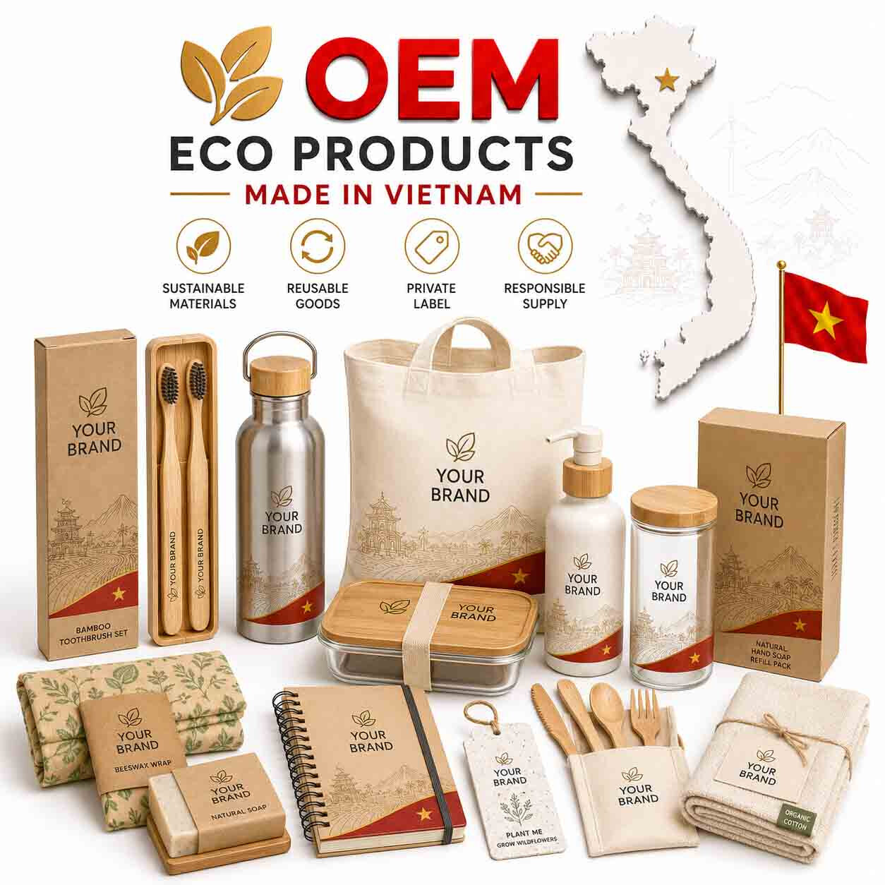 Главное фото товара - Производство товаров для zero waste во Вьетнаме под бренд клиента