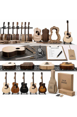 Производство акустической гитары Grand Auditorium с узким грифом 43 мм под бренд клиента - OM и Auditorium