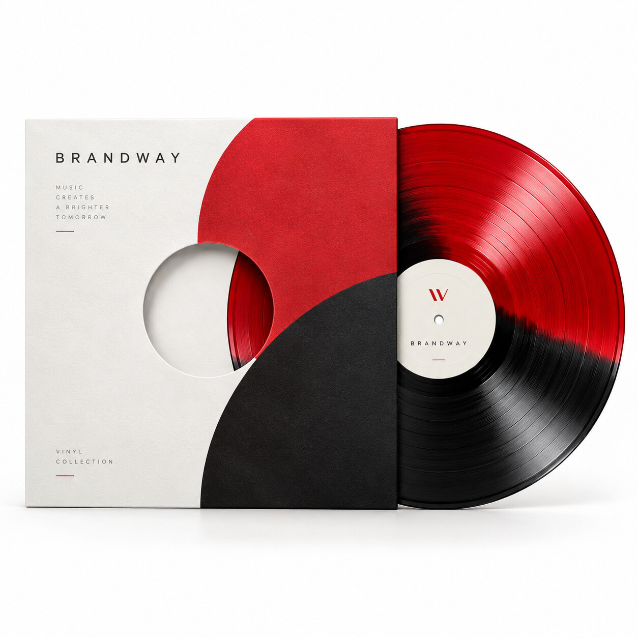 Главное фото товара - Чистая виниловая пластинка 12″, красно-чёрная, двухцветная, для записи музыки